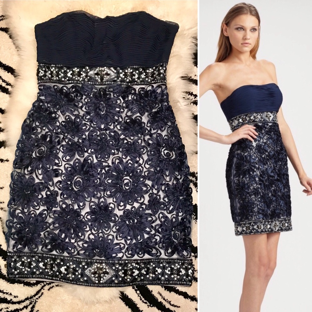 * NWOT Authentic Sue Wong Strapless Beaded Dress